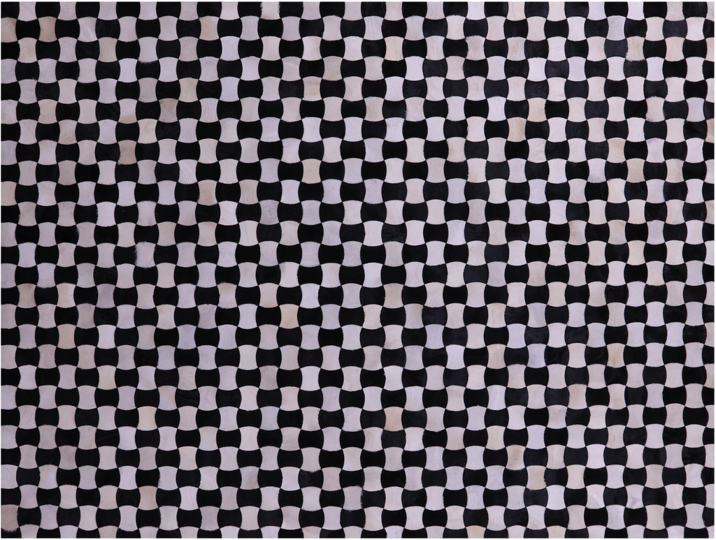 Black & White Natural Cowhide Hand Stitched Rug - Manhattan Rugs