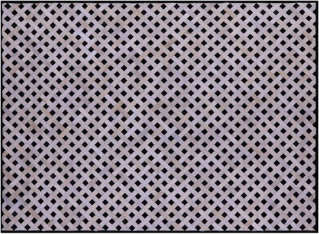 Black & White Natural Cowhide Hand Stitched Rug - Manhattan Rugs