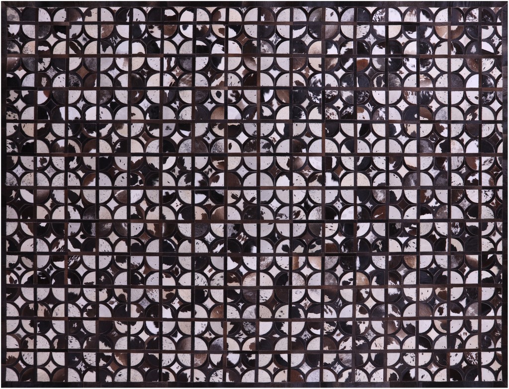 Brown & White Natural Cowhide Hand Stitched Rug - Manhattan Rugs