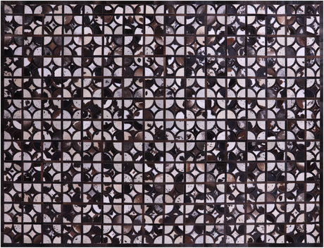 Brown & White Natural Cowhide Hand Stitched Rug - Manhattan Rugs