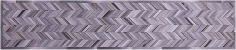 Grey Chevron Natural Cowhide Hand Stitched Runner Rug - Manhattan Rugs
