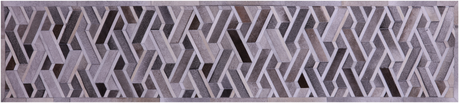 Grey Natural Cowhide Hand Stitched Runner Rug - Manhattan Rugs