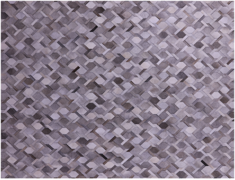 Grey & White Natural Cowhide Hand Stitched Rug - Manhattan Rugs