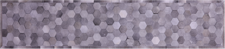 Grey Natural Cowhide Hand Stitched Runner Rug - Manhattan Rugs