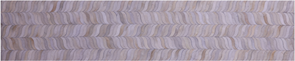 Ivory Natural Cowhide Hand Stitched Runner Rug - Manhattan Rugs