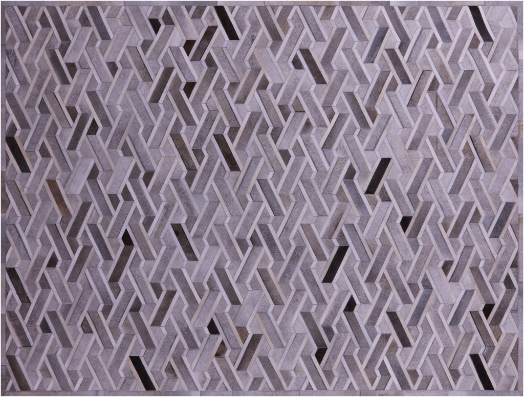 Grey Natural Cowhide Hand Stitched Rug - Manhattan Rugs