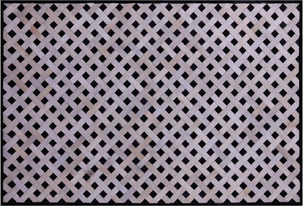 Black & White Natural Cowhide Hand Stitched Rug - Manhattan Rugs