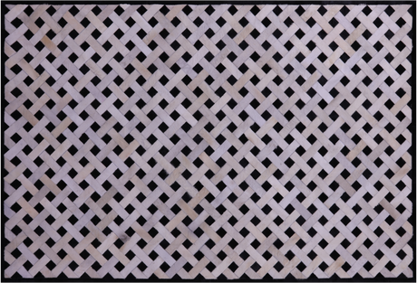 Black & White Natural Cowhide Hand Stitched Rug - Manhattan Rugs