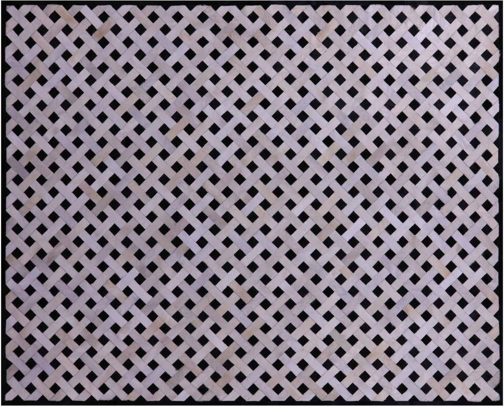 Black & White Natural Cowhide Hand Stitched Rug - Manhattan Rugs