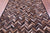 Brown Chevron Natural Cowhide Hand Stitched Rug - Manhattan Rugs