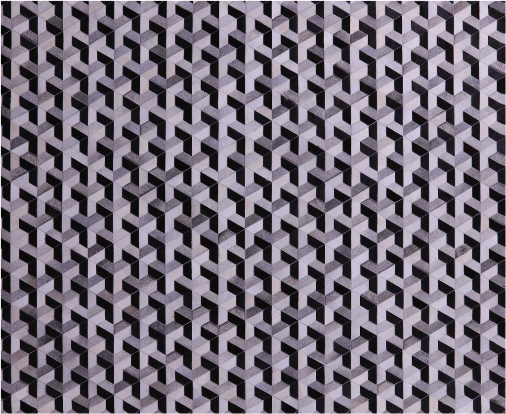 Black & White Natural Cowhide Hand Stitched Rug - Manhattan Rugs