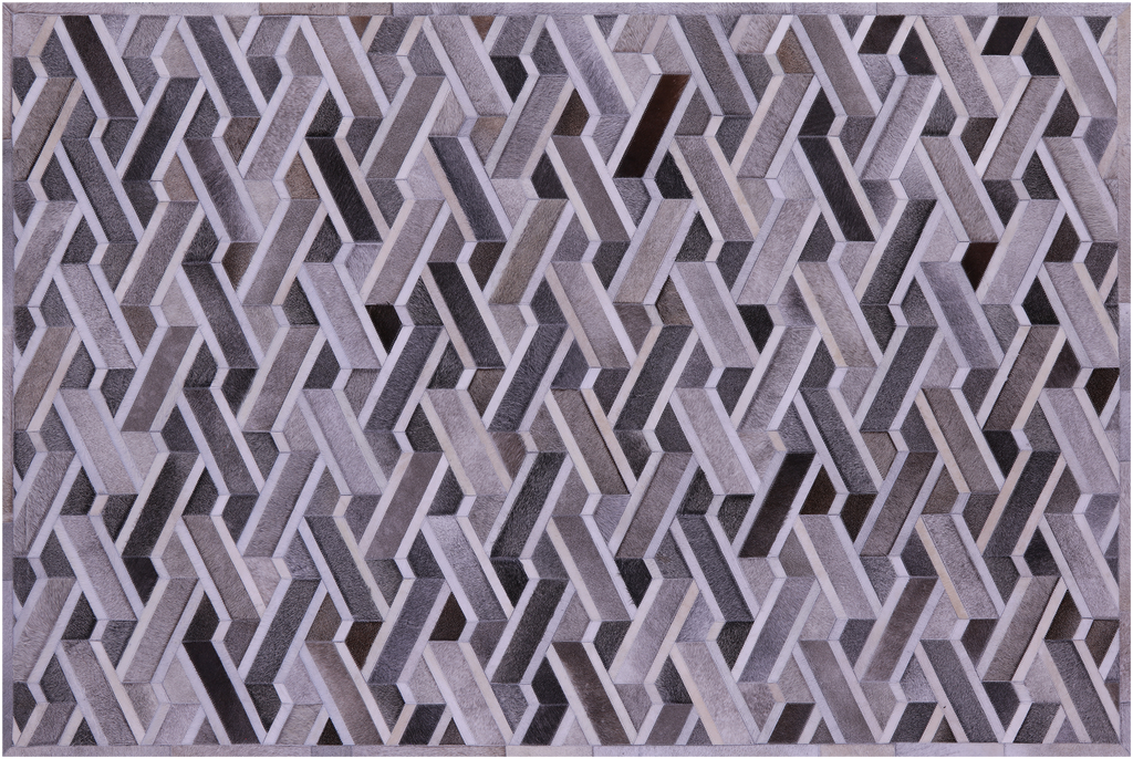 Grey Natural Cowhide Hand Stitched Rug - Manhattan Rugs