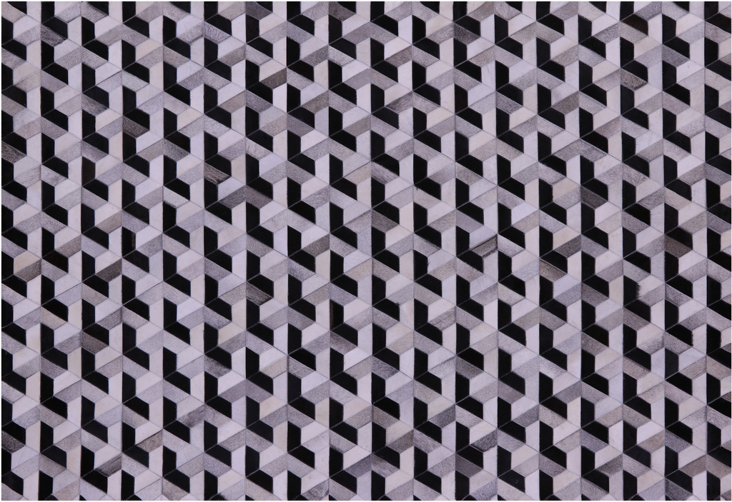 Black & White Natural Cowhide Hand Stitched Rug - Manhattan Rugs