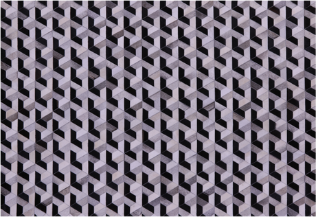 Black & White Natural Cowhide Hand Stitched Rug - Manhattan Rugs