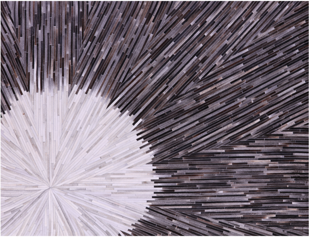 Brown & White Natural Cowhide Hand Stitched Rug - Manhattan Rugs