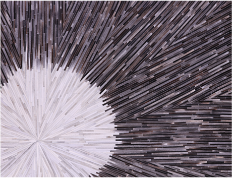 Brown & White Natural Cowhide Hand Stitched Rug - Manhattan Rugs