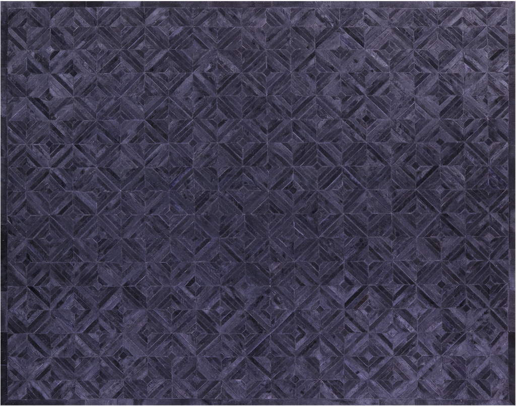 Black Natural Cowhide Hand Stitched Rug - Manhattan Rugs