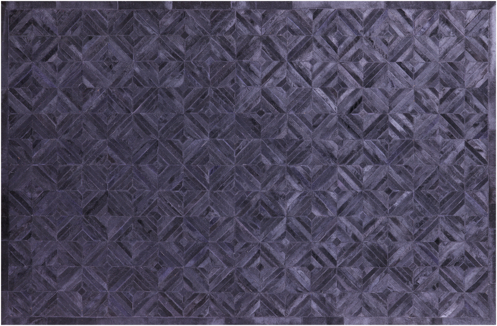 Black Natural Cowhide Hand Stitched Rug - Manhattan Rugs