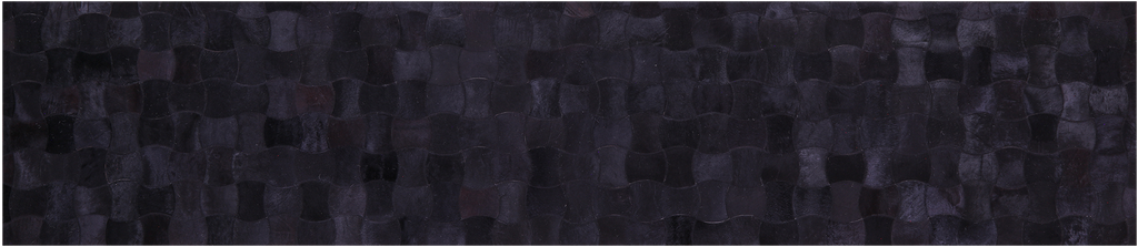 Black Natural Cowhide Hand Stitched Runner Rug - Manhattan Rugs