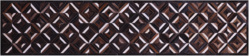 Brown Natural Cowhide Hand Stitched Runner Rug - Manhattan Rugs