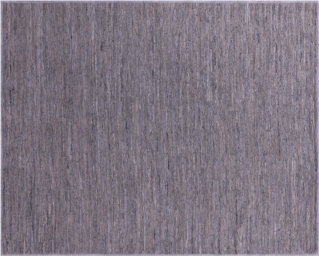 Silver 8' 0" X 10' 0" Natural Leather Area Rug - C5825