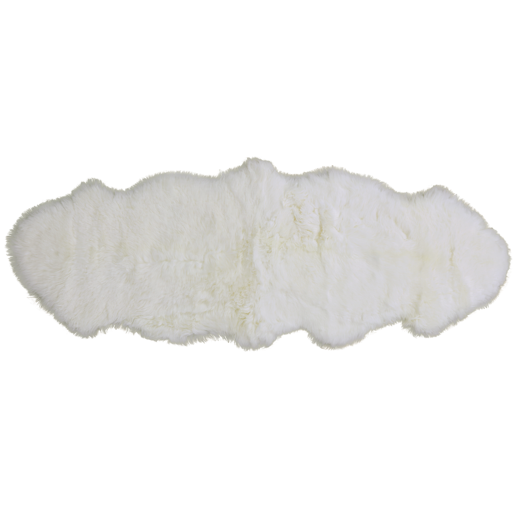 2' 0" X 6' 0" Ivory Premium Genuine New Zealand Sheepskin Rug - C5064