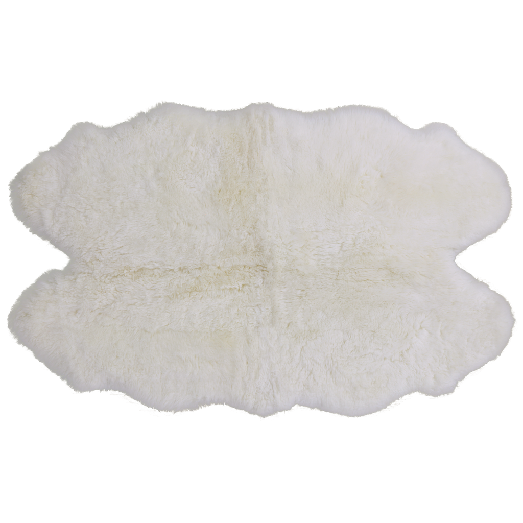 4' 0" X 6' 0" Ivory Premium Genuine New Zealand Sheepskin Rug - C5065