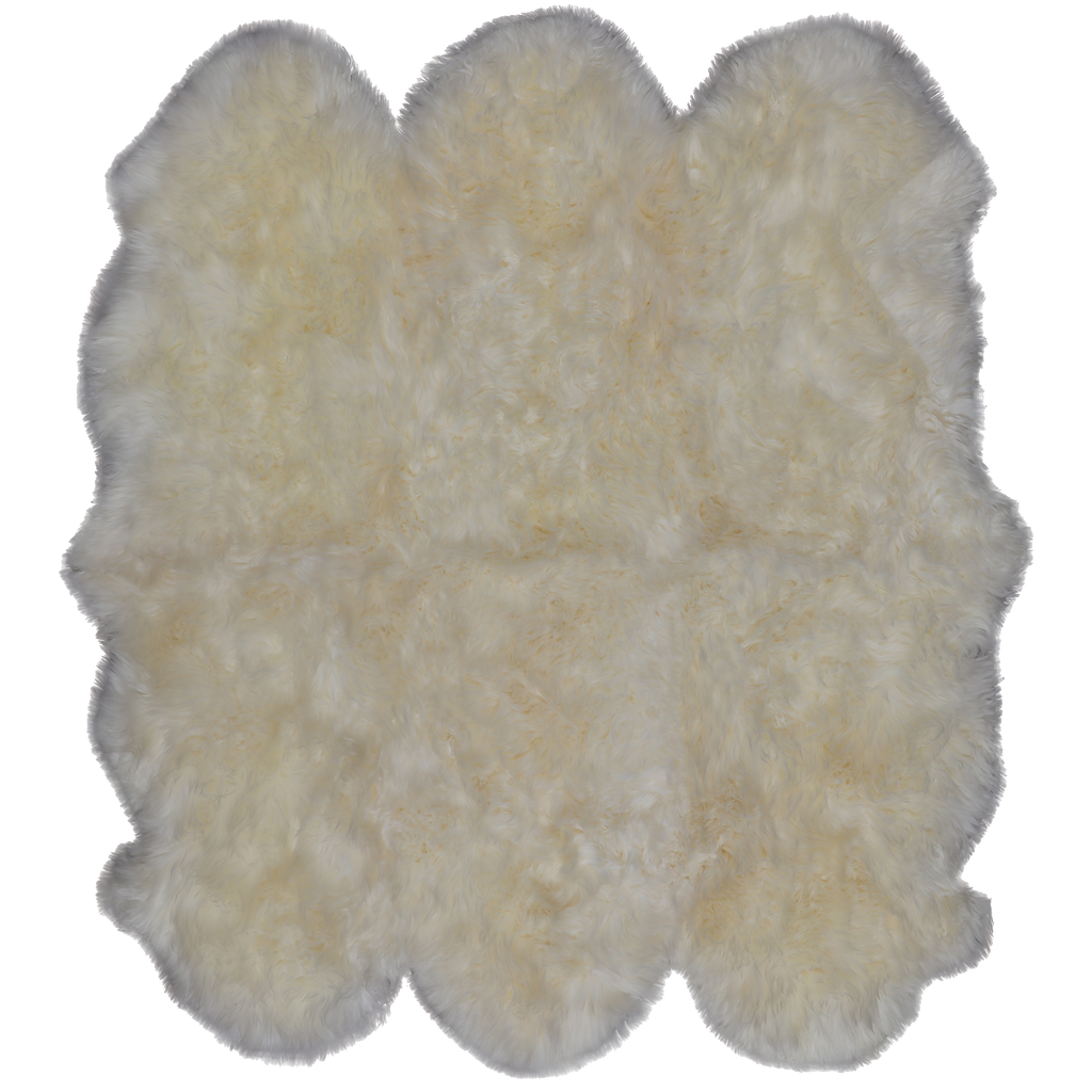 5' 0" X 6' 0" Ivory Premium Genuine New Zealand Sheepskin Rug - C6126