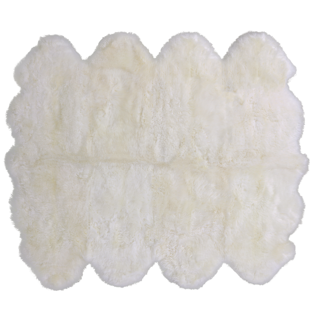6' 0" X 8' 0" Ivory Premium Genuine New Zealand Sheepskin Rug - C5066