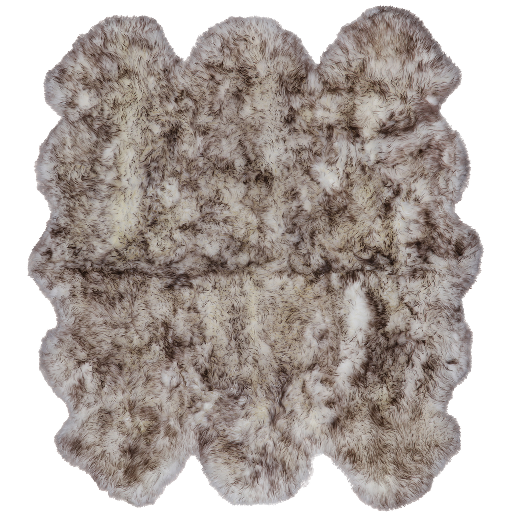 5' 0" X 6' 0" Wolf Premium Genuine New Zealand Sheepskin Rug - C6130