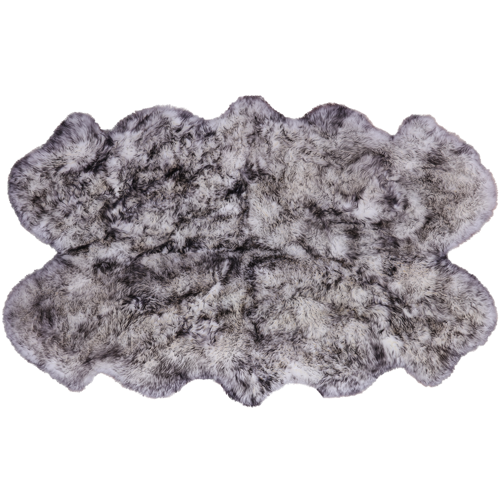 4' 0" X 6' 0" Black Tip Premium Genuine New Zealand Sheepskin Rug - C6134