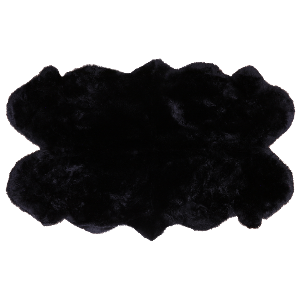4' 0" X 6' 0" Black Premium Genuine New Zealand Sheepskin Rug - C6140