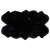 4' 0" X 6' 0" Black Premium Genuine New Zealand Sheepskin Rug - C6140