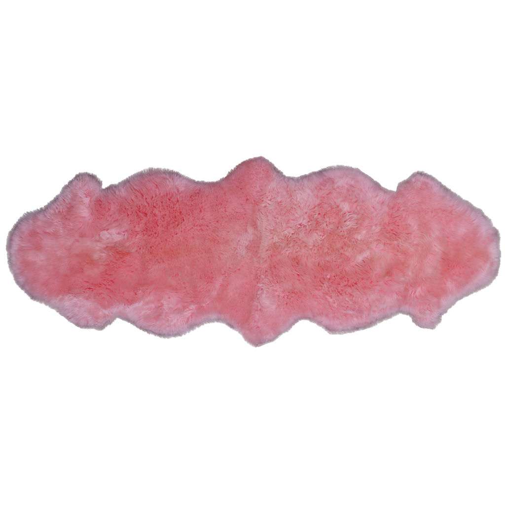 2' 0" X 6' 0" Pink Premium Genuine New Zealand Sheepskin Rug - C6145