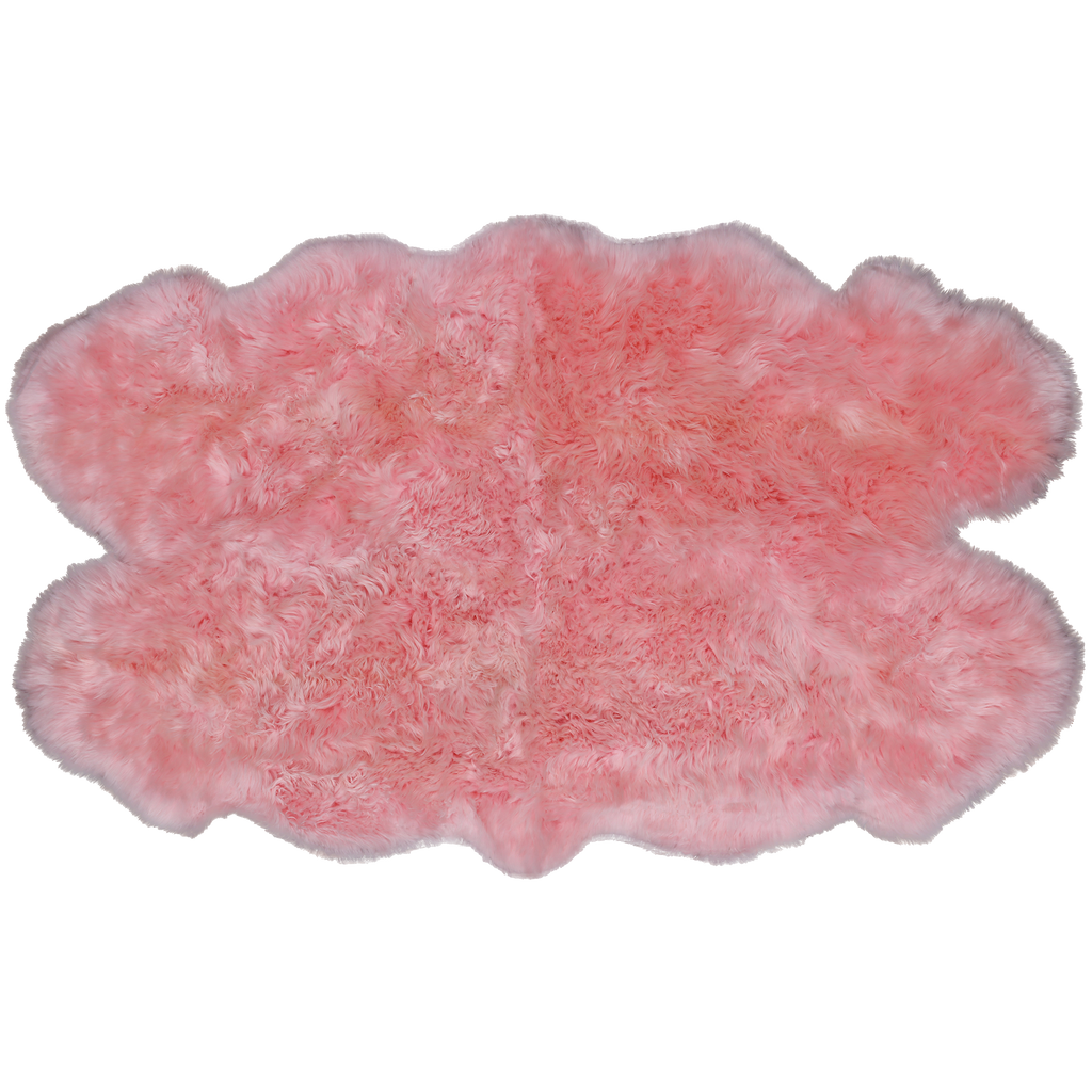 4' 0" X 6' 0" Pink Premium Genuine New Zealand Sheepskin Rug - C6146