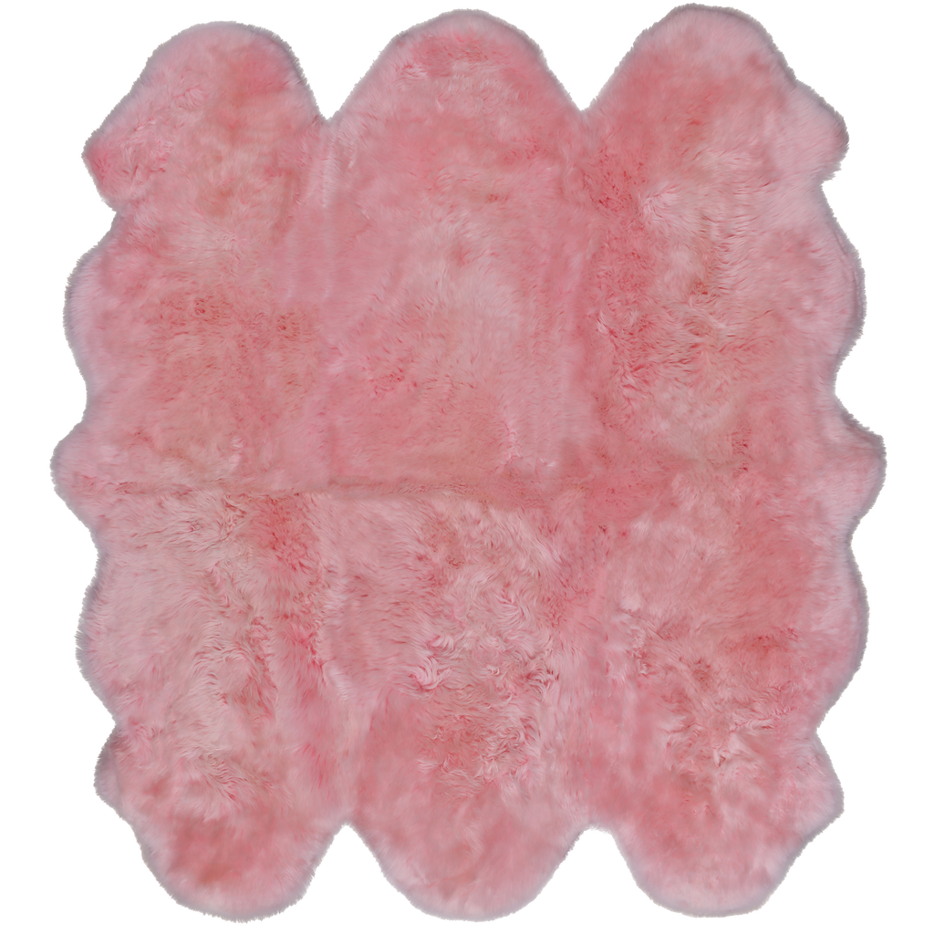 5' 0" X 6' 0" Pink Premium Genuine New Zealand Sheepskin Rug - C6147