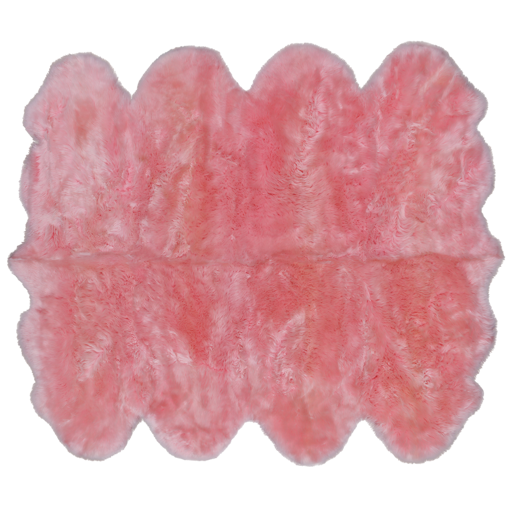 6' 0" X 7' 0" Pink Premium Genuine New Zealand Sheepskin Rug - C6148