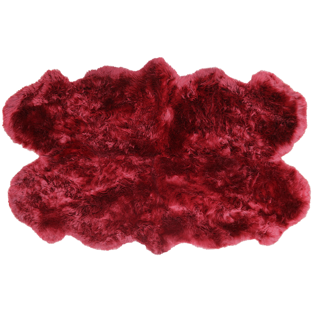 4' 0" X 6' 0" Burgundy Premium Genuine New Zealand Sheepskin Rug - C6152