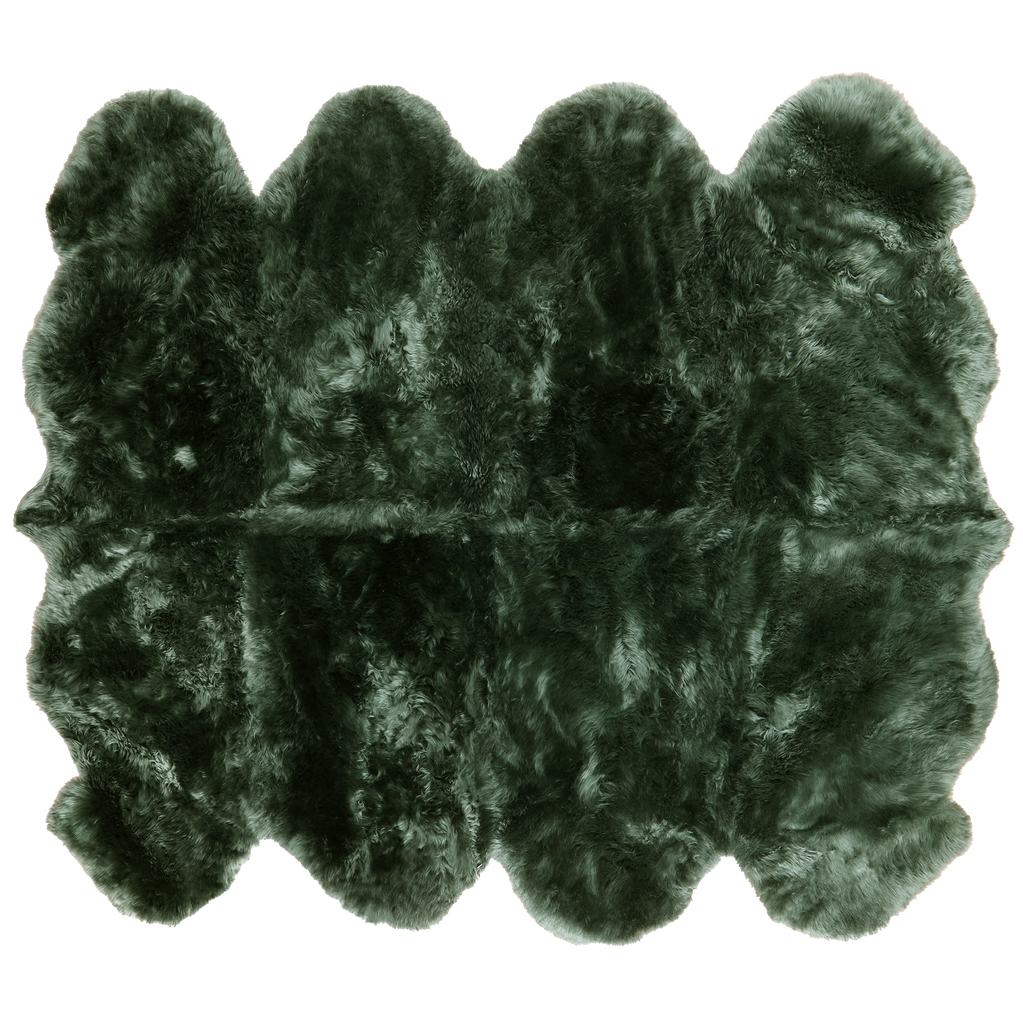 6' 0" X 7' 0" Green Premium Genuine New Zealand Sheepskin Rug - C6160