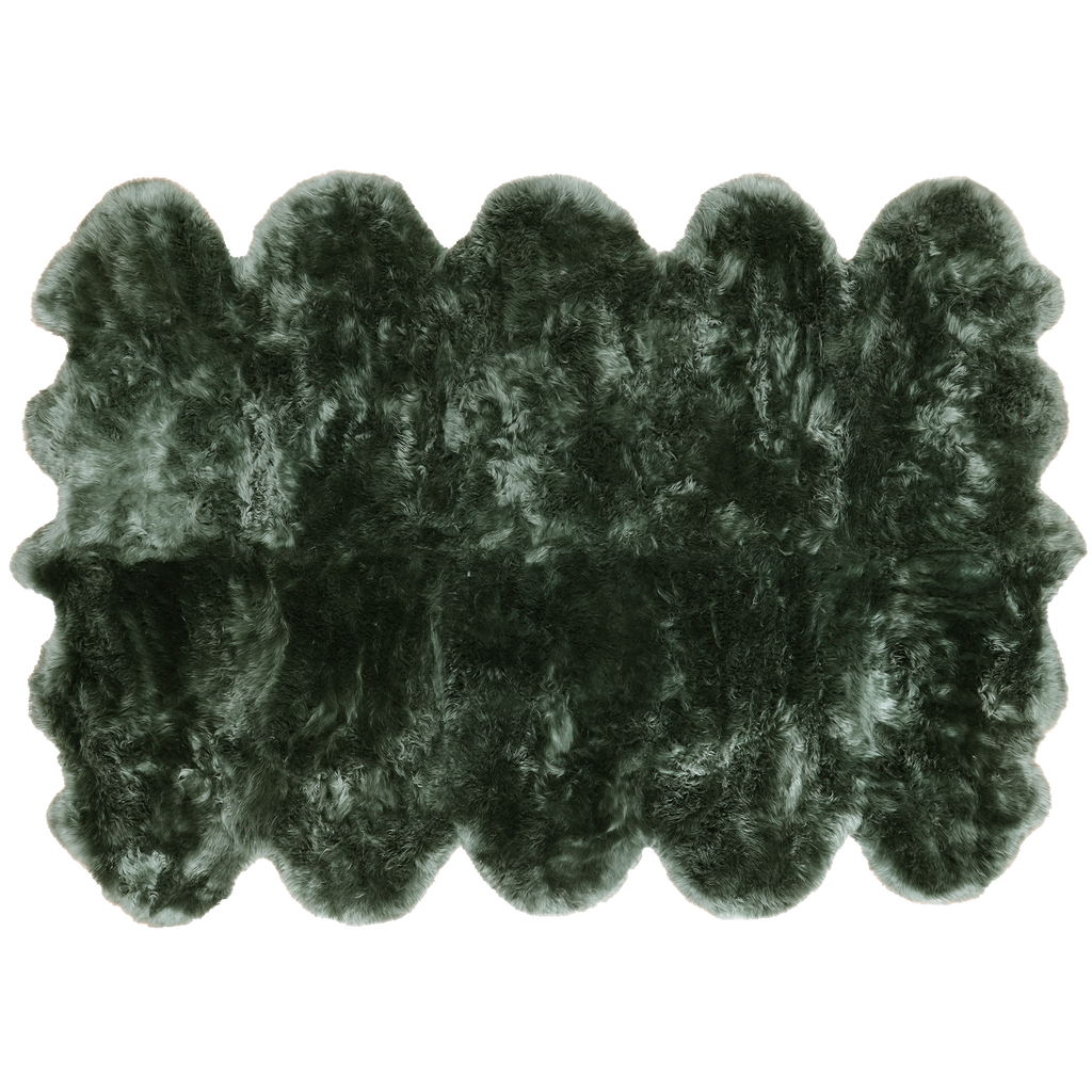 6' 0" X 9' 0" Green Premium Genuine New Zealand Sheepskin Rug - C6161