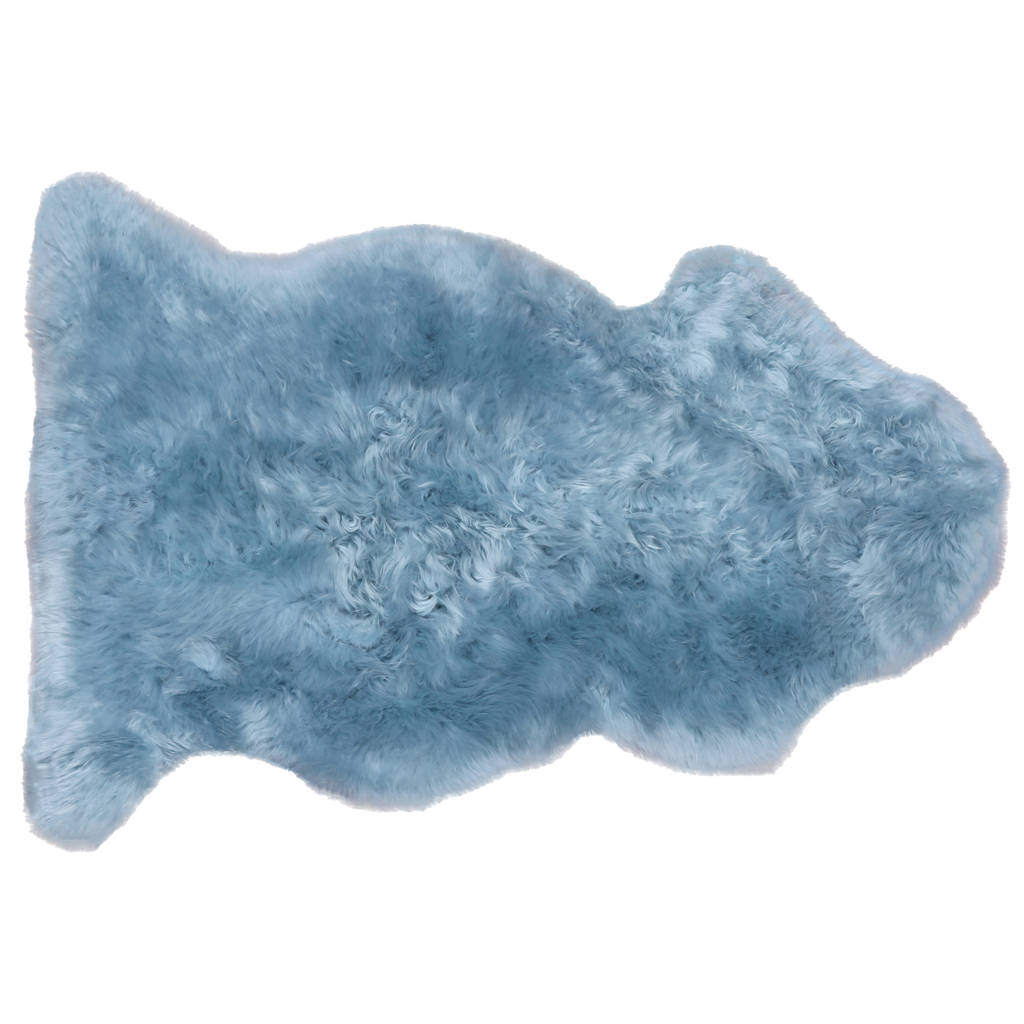 2' 0" X 3' 0" Blue Premium Genuine New Zealand Sheepskin Rug - C6162