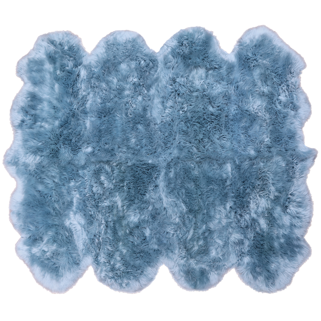 6' 0" X 7' 0" Blue Premium Genuine New Zealand Sheepskin Rug - C6166