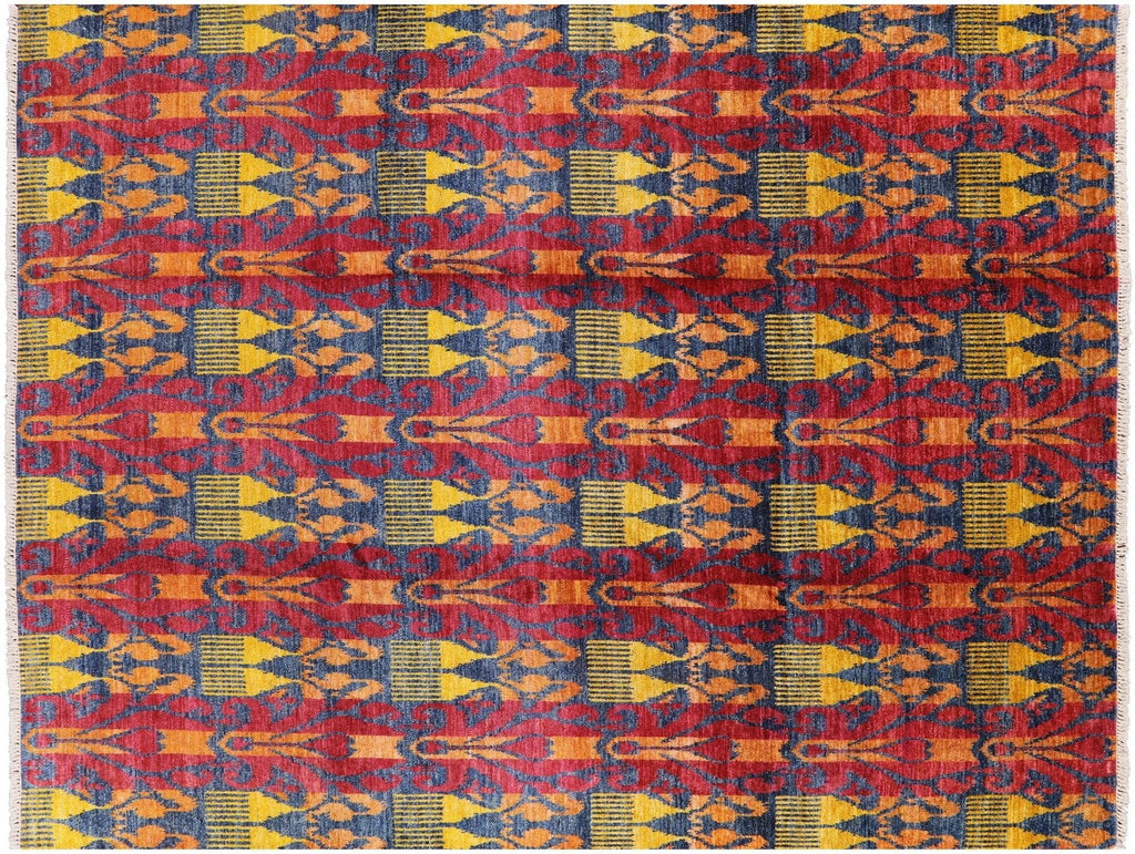 Ikat Hand-Knotted Wool Area Rug - Manhattan Rugs