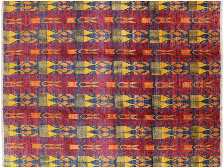 Ikat Hand-Knotted Wool Area Rug - Manhattan Rugs