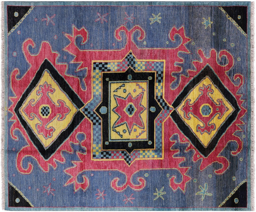 Signed Hand Knotted Ikat Rug - Manhattan Rugs