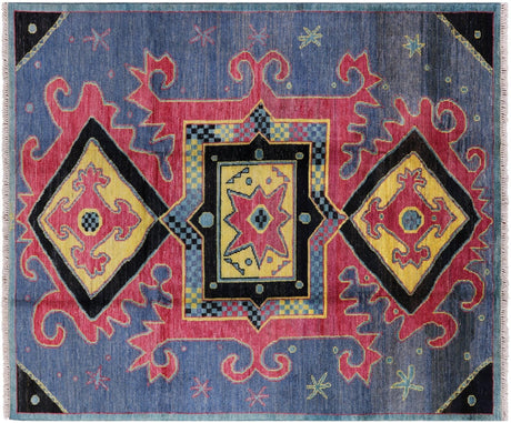 Signed Hand Knotted Ikat Rug - Manhattan Rugs