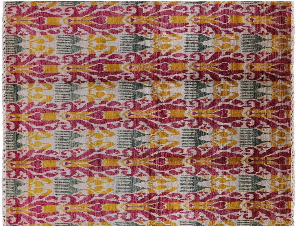 Hand-Knotted Ikat Wool Rug - Manhattan Rugs