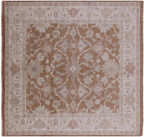 Square Turkish Oushak Hand-Knotted Wool Rug - Manhattan Rugs
