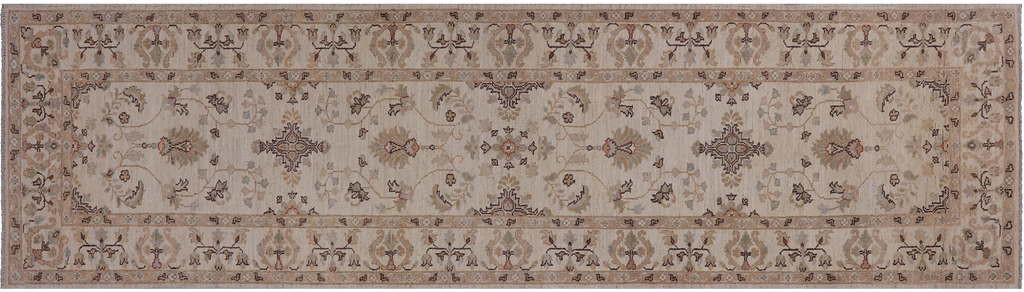 Ivory Turkish Oushak Handmade Runner Rug 2' 8" X 9' 8" - P3257