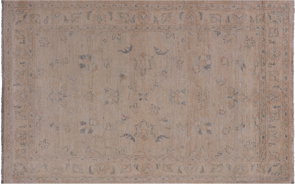 Ivory Turkish Oushak Hand Knotted Wool Area Rug 3' 10" X 6' 0" - P3542